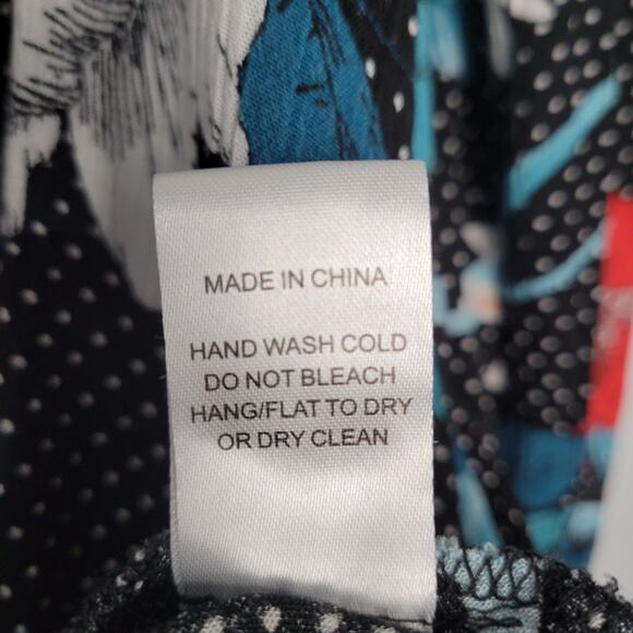 Oddy long sleeve micro dot split neck tunic top size 3XL multicolor floral boho - Picture 9 of 10